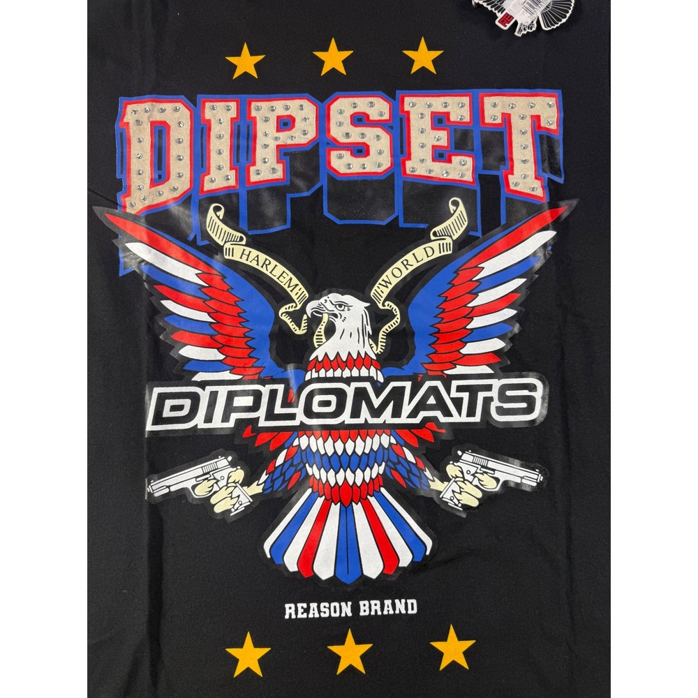 Reason Brand x Dipset Diplomats Eagle Graphic T-Shirt Black Medium NWT
